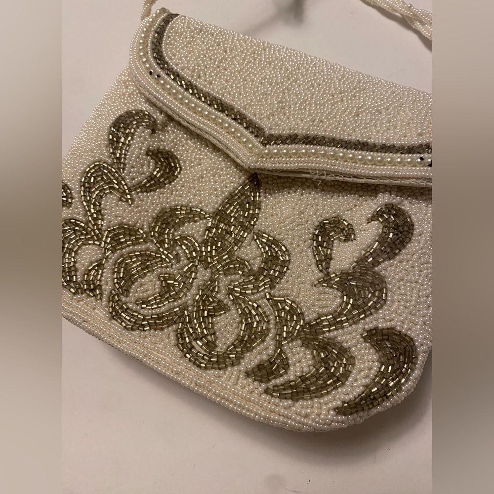 Vintage Inge Christopher White Beaded Purse - Picture 5 of 9